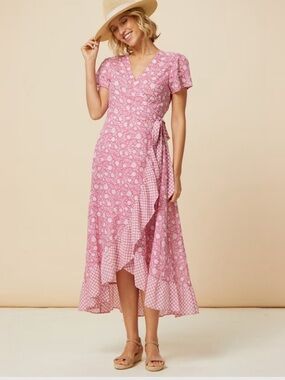 Aspiga Organic Cotton Demi Wrap Dress Size Large